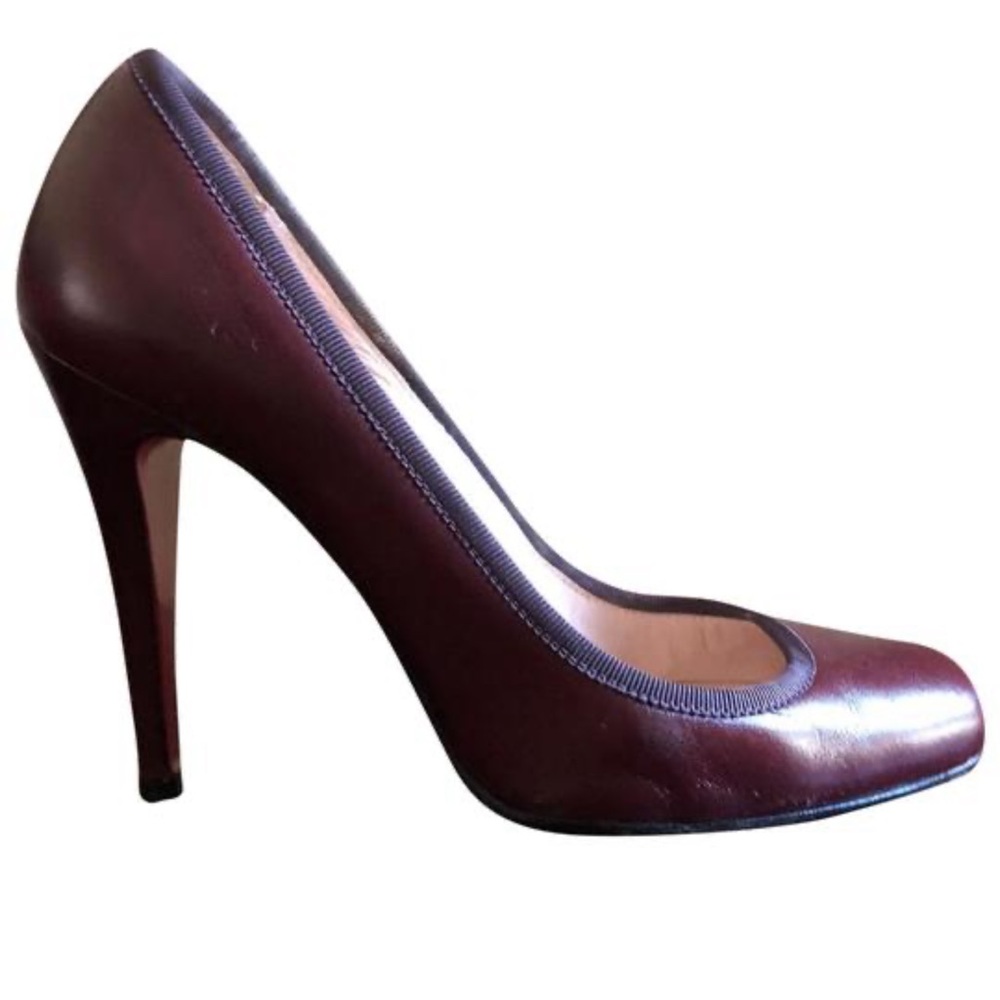 Christian Louboutin Brown Petit Rat 100 Nappa Burgundy Pumps EU36